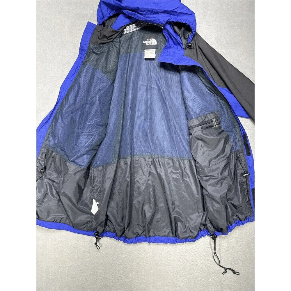 North Face Jacket Mens XL Blue Black Windbreaker Lined Retro Athleisure Gorpcore